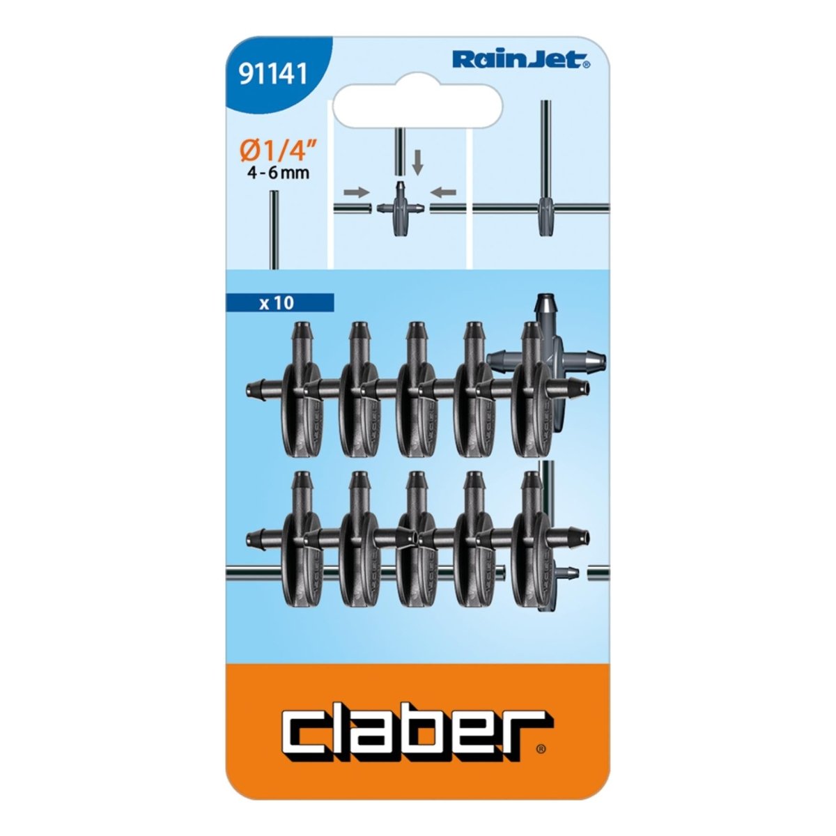 Claber Feeding Tube 3 - Way Connector