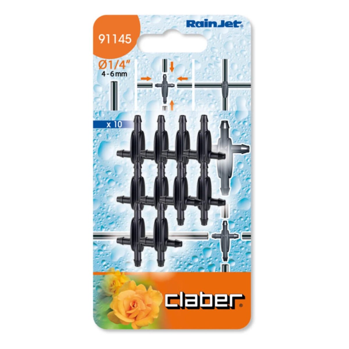 Claber Feeding Tube 4 - Way Connector