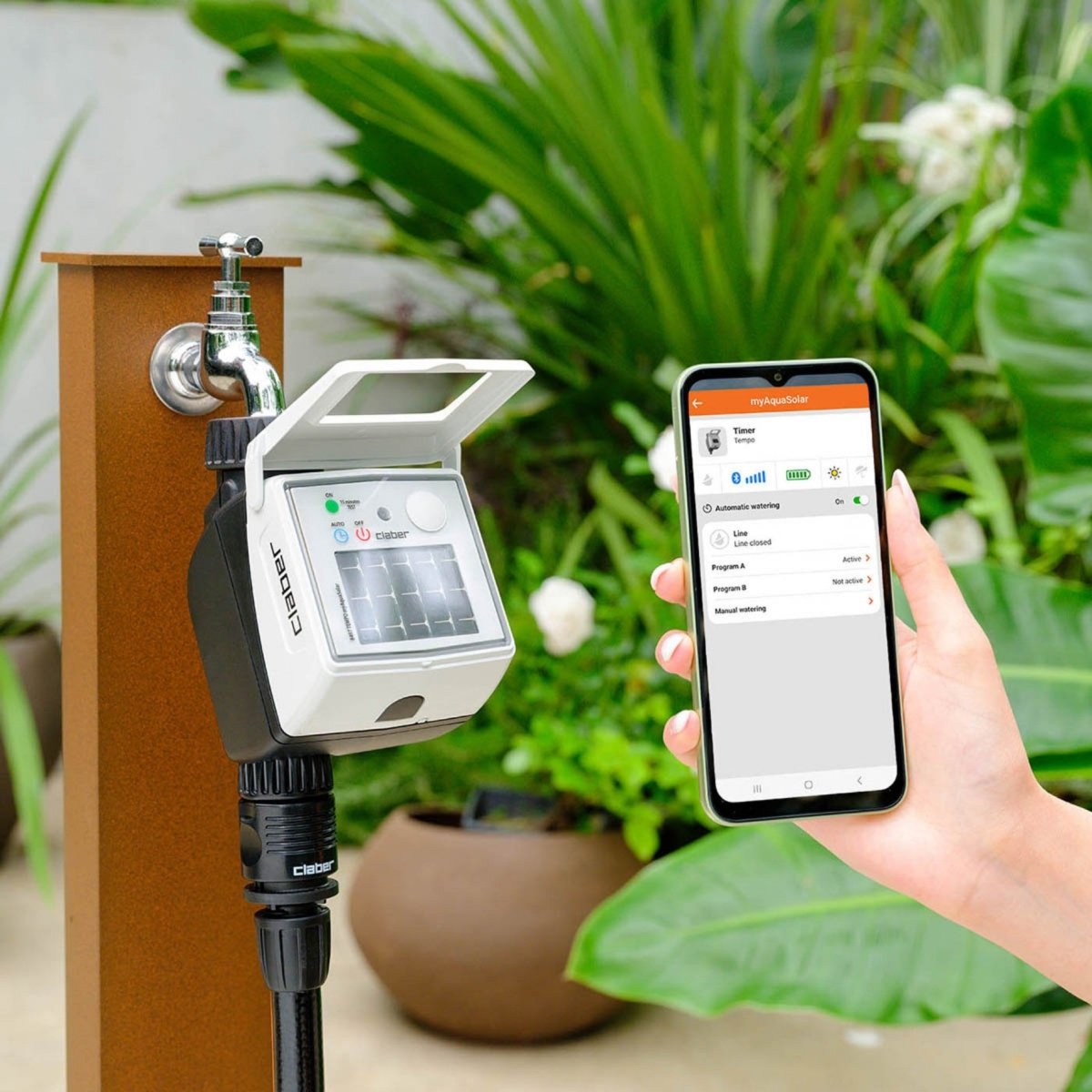 Claber 8497 Tempo MyAquasolar Garden Water Timer