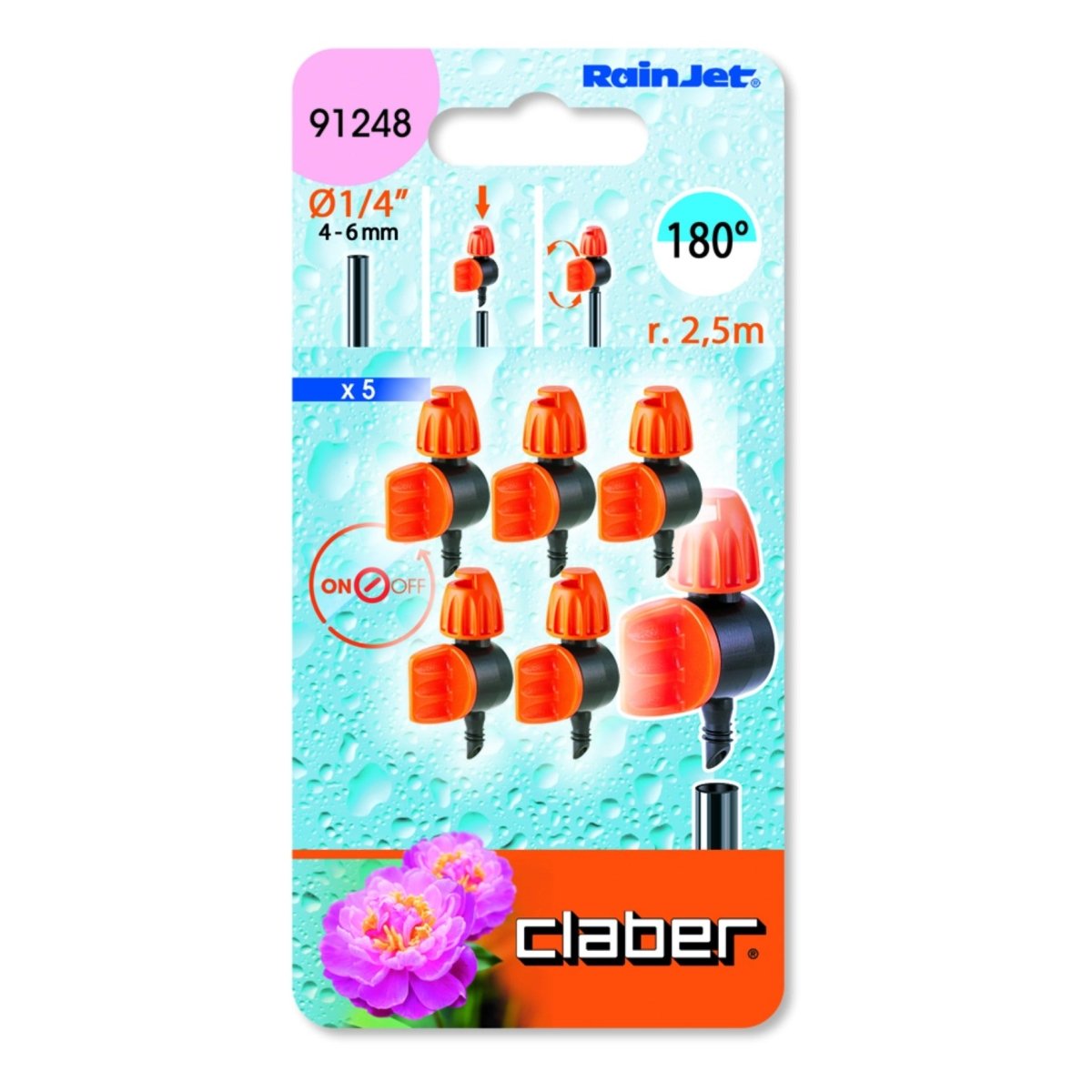 Claber 91248 Adjustable 180º Micro Sprinklers