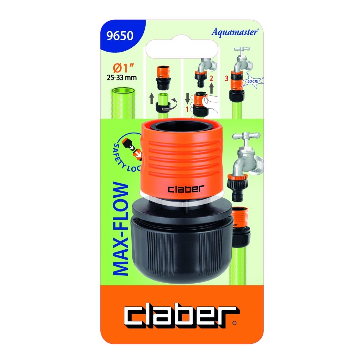 Claber 9650 Aquamaster Max-Flow 1 - Inch Hose Pipe Connector