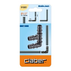 Claber 91081 Elbow Hose Pipe Connectors x 2 Claber 91081 Elbow Hose Pipe Connectors x 2