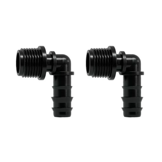 Two 1/2-Inch Threaded Elbow Connectors Two 1/2-Inch Threaded Elbow Connectors