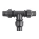 3-Way Tee Threaded Nut Lock Hose Pipe Connectors x 2 3-Way Tee Threaded Nut Lock Hose Pipe Connectors x 2