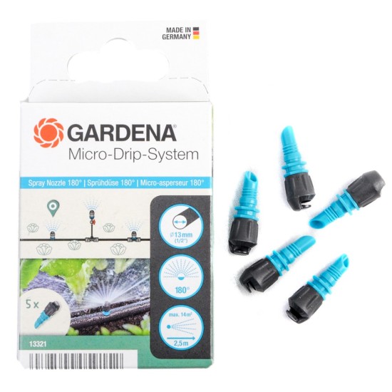 Micro-Drip 180° Irrigation Spray Nozzle Gardena 13321-20 - Pack of 5 Pieces