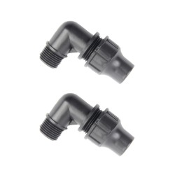 Two Threaded Nut Lock Elbow Pop-Up Sprinkler Connectors Two Threaded Nut Lock Elbow Pop-Up Sprinkler Connectors
