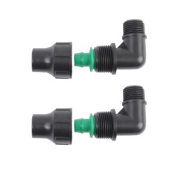 Two Threaded Nut Lock Elbow Pop-Up Sprinkler Connectors Two Threaded Nut Lock Elbow Pop-Up Sprinkler Connectors