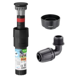 Claber 90230 90° Pop-Up Sprinkler Bundle, Pass Through Connector & Collar Guard Claber 90230 90° Pop-Up Sprinkler Bundle, Pass Through Connector & Collar Guard
