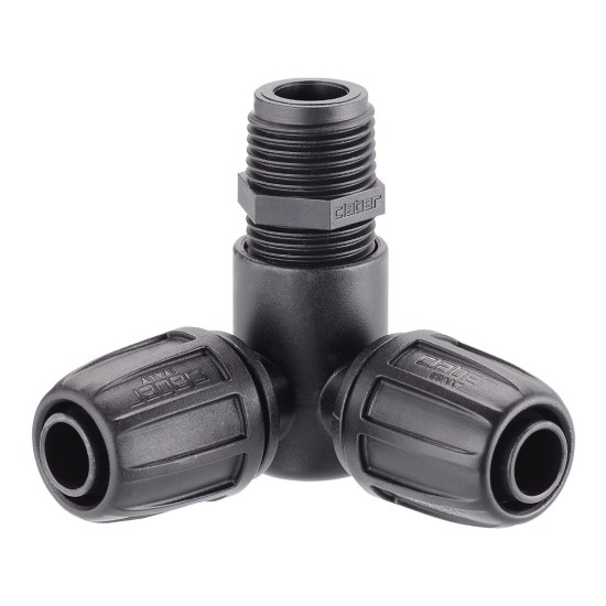 Claber 91021 1/2-Inch Threaded Elbow Compression Connector - Pack of 2