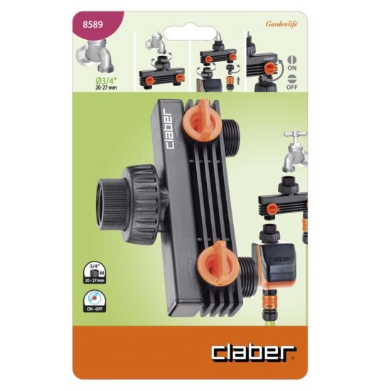 Claber 8589 Two Way Tap Connector