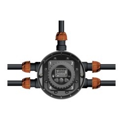 Claber 90829 Hydro 4 Four Zone Water Timer with 5 Connectors Bundle